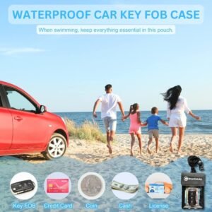 Waterproof Car Key FOB Case Floating Wallet Pouch for Remote Keys ID Credit Card Cash Money Dry Bag Holder for Swimming Black