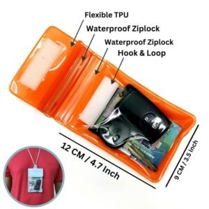 Waterproof Car Key FOB Case Floating Wallet Pouch for Remote Keys ID Credit Card Cash Money Dry Bag Holder for Swimming Orange