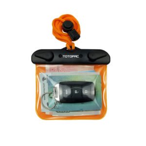 Waterproof Car Key FOB Case Floating Wallet Pouch for Remote Keys ID Credit Card Cash Money Submersible Dry Bag Holder (Orange)